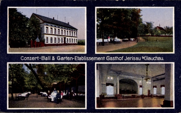 Postcard Jerisau Glauchau on the Zwickauer Mulde in Saxony, inn, interior view, concert hall
