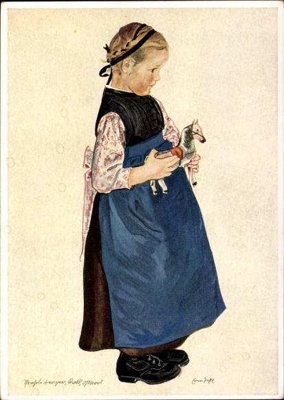 Artysta KP Piffl, Erna, Thresele Berger, Kals Wschodni Tyrol, kostium austriacki