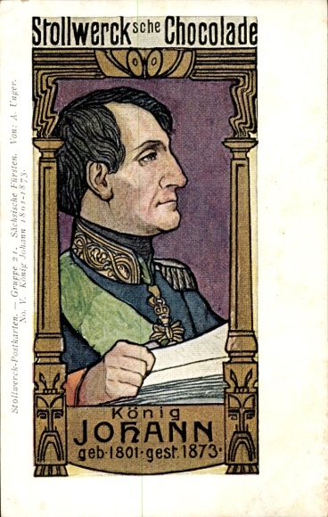 Artist Postcard Unger, A., Stollwerck'sche Chocolate, King John, portrait