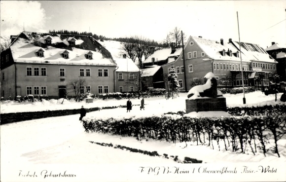 Postcard Oberweißbach in the Weißbachtal Thuringia, FDGB home in winter