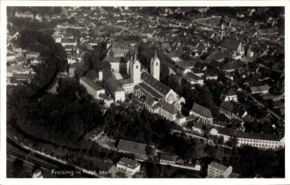 Ak Freising in Oberbayern, Fliegeraufnahme, Aktien-Schenke