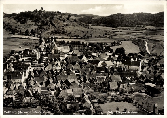 Postcard Velburg in the Upper Palatinate, aerial photograph