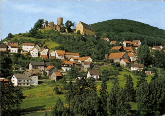 Ak Schwarzenfels Sinntal in Hessen, Schloss, Burgruine