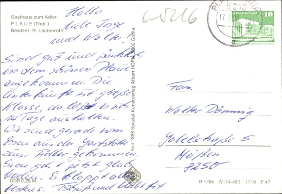 Ak Plaue in Thüringen, Gasthaus zum Adler