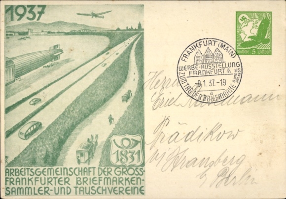 Postwaardestukken Ak-werkgroep van de postzegelverzamelaars en ruilclubs van Groot-Frankfurt 1937