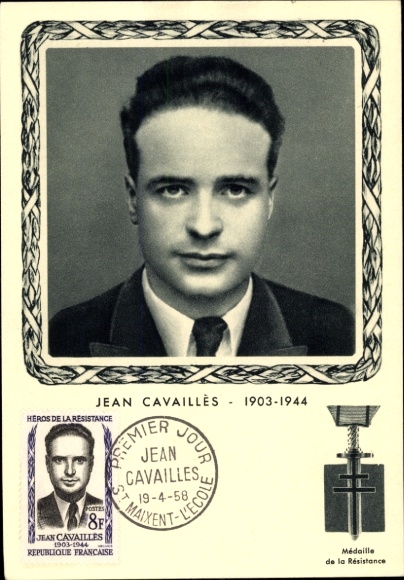 Maximum Postcard Jean Cavaillès, Medal of the Resistance