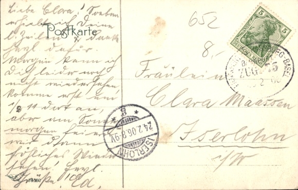 Postcard Worms am Rhein, Luther monument, large statue, park, lettering, architecture