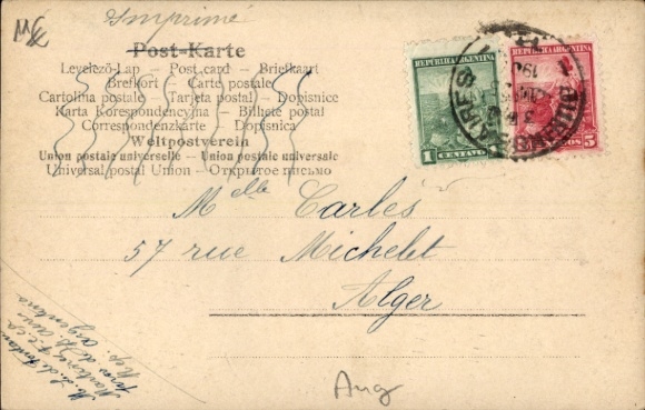 Letters Postcard Buenos Aires Argentina, detailed views
