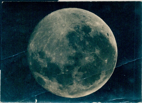 foto Juvigny Observatorium, volle maan, maanopname