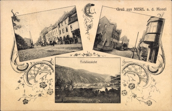Ak Merl Zell an der Mosel, algemeen beeld, straatgedeelte