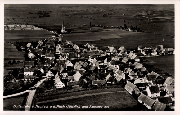 Postcard Dottenheim Dietersheim in Middle Franconia, aerial photograph