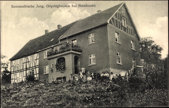 Postcard Göpringhausen Nümbrecht in the Oberberg district, private pension Jung