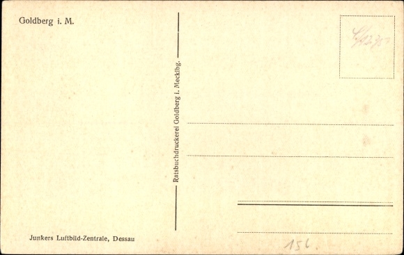 Postcard Goldberg in Mecklenburg, total view, aerial photo