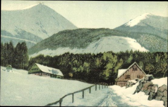 Set of 10 PCs in envelope, Friedrich Iwan, Giant Mountains Series 2