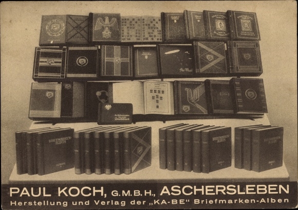 Ak Aschersleben im Salzlandkreis, Paul Koch GmbH, Ka Be Briefmarken Alben, Reklame