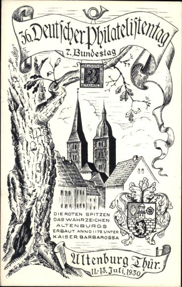 Postwaardestuk Ak 36e Duitse Filatelistendag Altenburg 1930, GS DR PP 106 C2 01