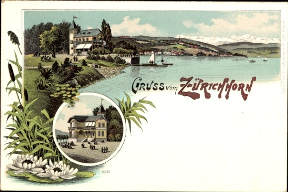 lito Seefeld Zurych Miasto Szwajcaria, Zürichhorn, pensjonaty nad brzegiem jeziora