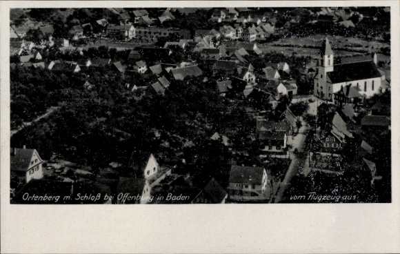 Postcard Ortenberg in Baden, castle, aerial photograph