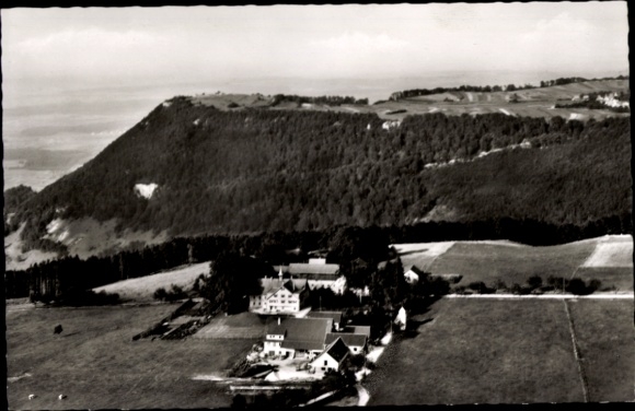 Postcard Lenningen in Württemberg, Diepoldsburg, landscape photograph with mountain, recreation home, meadows, W