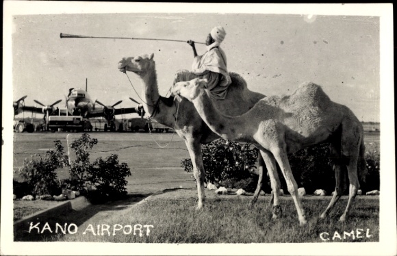 Ak Kano Nigeria, luchthaven, man op kameel