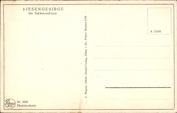 Postcard Karpacz Krummhübel Giant Mountains Silesia, Berghotel Teichmannbaude