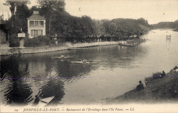 Ak Joinville le Pont Val de Marne, Restaurant de l'Ermitage dans l'Ile Fanac