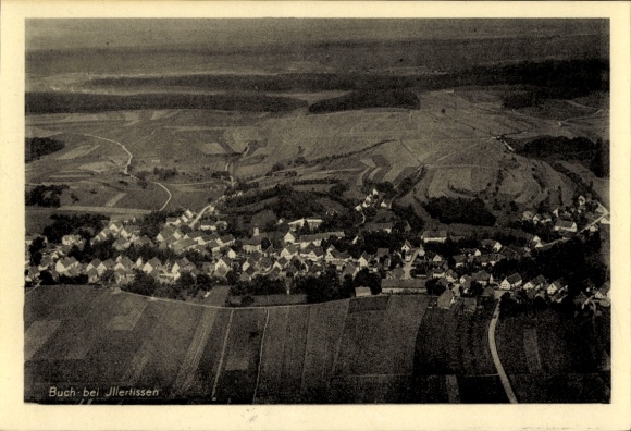 Postcard Buch Schwaben Bayern, aerial photograph