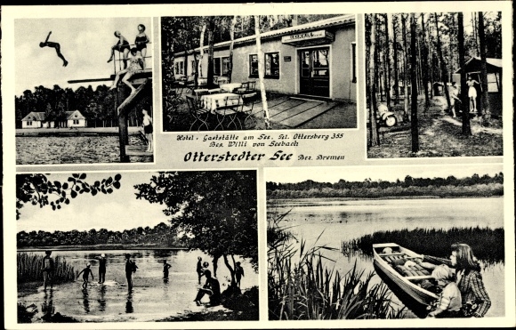 Postcard Otterstedt Ottersberg Lower Saxony, Hotel Am See, Willi von Seebach, outdoor pool