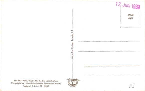 Postcard Schlichow Dissenchen Cottbus in Niederlausitz, aerial photograph