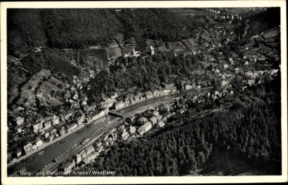 Postcard Altena in Westphalia, general view, aerial photo