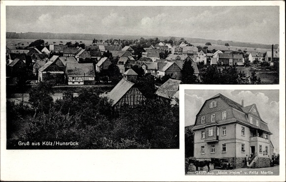 Postcard Külz in the Rhein Hunsrück district, Gasthaus Mein Heim