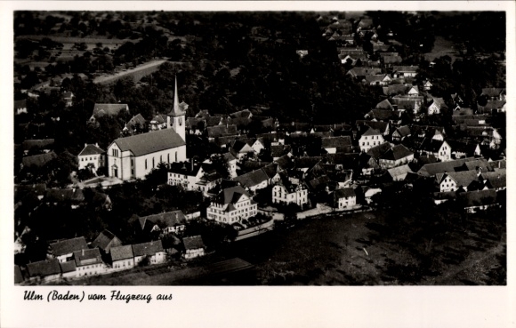 Ak Ulm an der Donau Baden, Fliegeraufnahme, Kirche