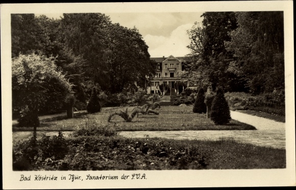 Ak Bad Köstritz in Thüringen, sanatorium van de SVA, park