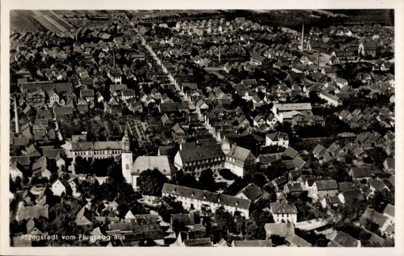 Postcard Pfungstadt Hessen, aerial photograph of the town