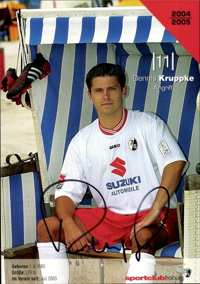 Autogrammkarte Fußballer Dennis Kruppke, SC Freiburg, Autogramm