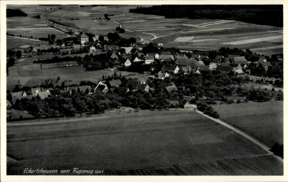 Postcard Eckartshausen Ilshofen in Württemberg, aerial photograph