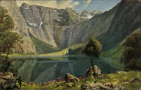 Artist PC Hoffmann, H., Königssee The Oberfee with Rauner- and Röthswand and devil&#39;s horns
