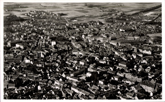 Postcard Kaiserslautern in the Palatinate, aerial view of numerous roofs, rural surroundings