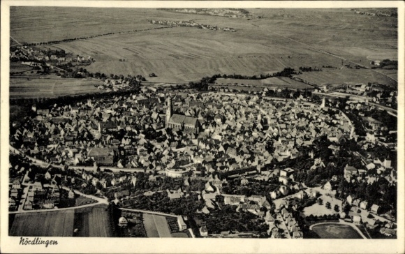 Postcard Nördlingen in Swabia, aerial photograph