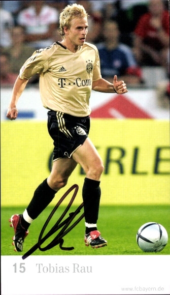 Autograph card Tobias Rau, FC Bavaria Munich, T-Com, autograph