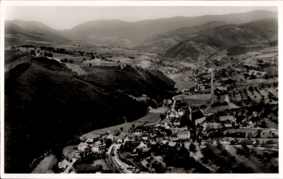 Ak Oberharmersbach im Schwarzwald Baden, Luftaufnahme,  Schwarzwald, Fotografie, 1950