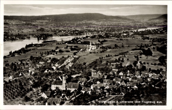 Ak Oehningen Öhningen am Untersee Baden, luchtfoto