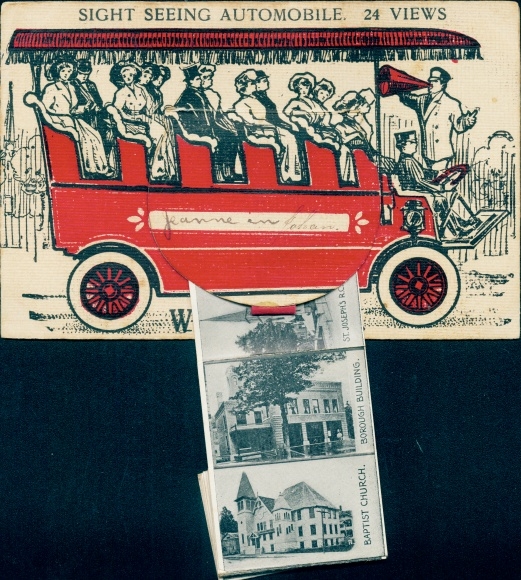 Leporello Ak Winsted Connecticut VS, Baptistenkerk, Borough Building, Stadsgezichten