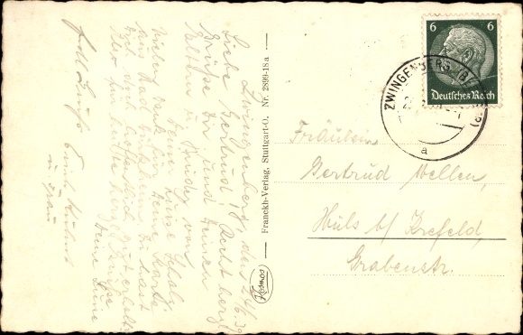 Postcard Zwingenberg on the Bergstrasse in Hesse, Löwenplatz