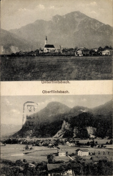 Postcard Oberflintsbach Flintsbach am Inn Upper Bavaria, general view, Unterflintsbach