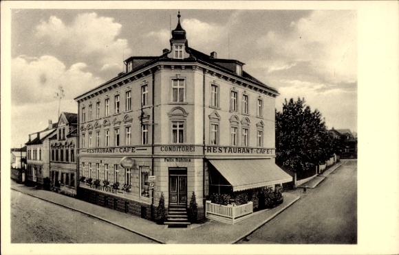 Postcard Hermsdorf in Thuringia, Cafe Felix Rühling