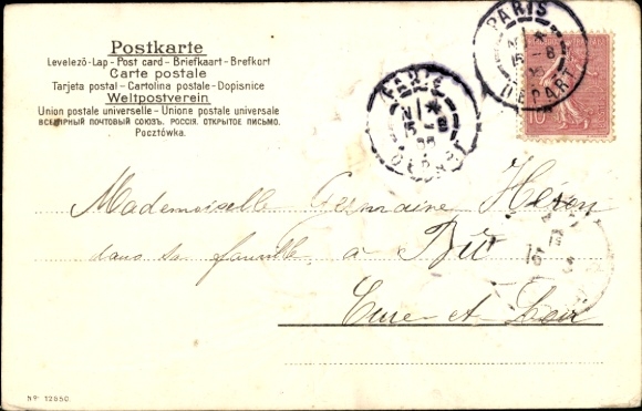 Embossed Chromo-Litho Klein, C., Veilchen