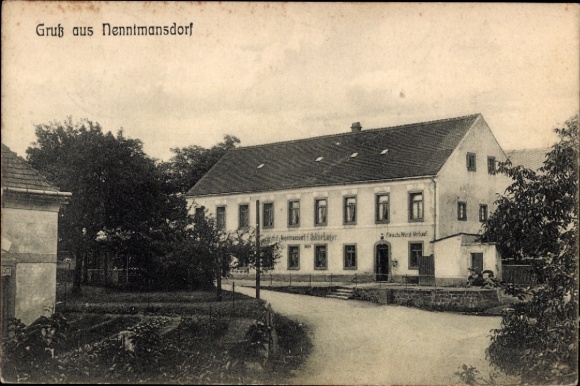 Ak Nentmannsdorf Bahretal in Sachsen, Straßenpartie, Gasthaus
