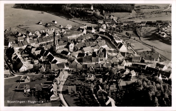 Ak Bräunlingen in het Zwarte Woud Baden, luchtfoto