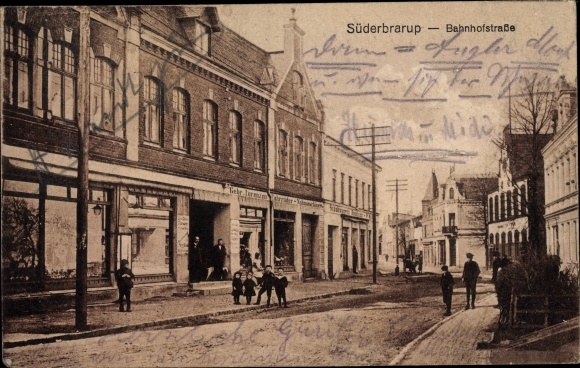 Ansichtkaart Süderbrarup in Sleeswijk-Holstein, Bahnhofstrasse, Gebrüder Lorenzen